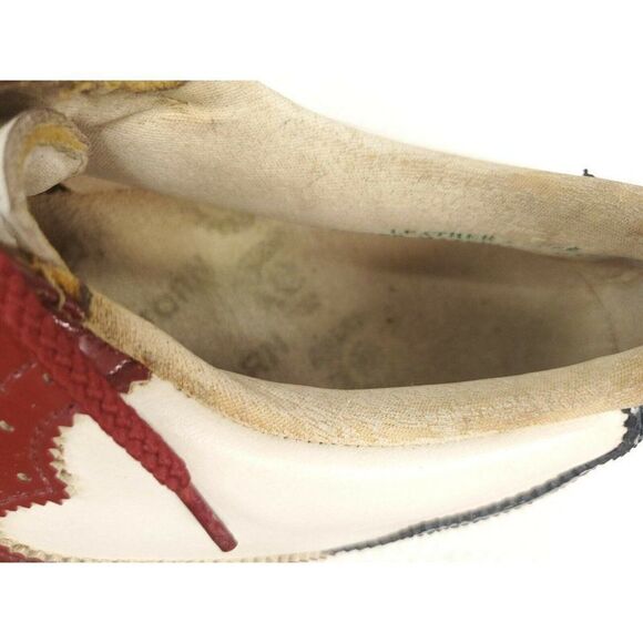 Vintage 60s Patent Leather Golf Shoes Oxfords Mens 9.5 Red White Blue USA - Picture 9 of 12